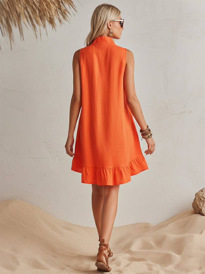 Abito Mini in Cotone e Lino