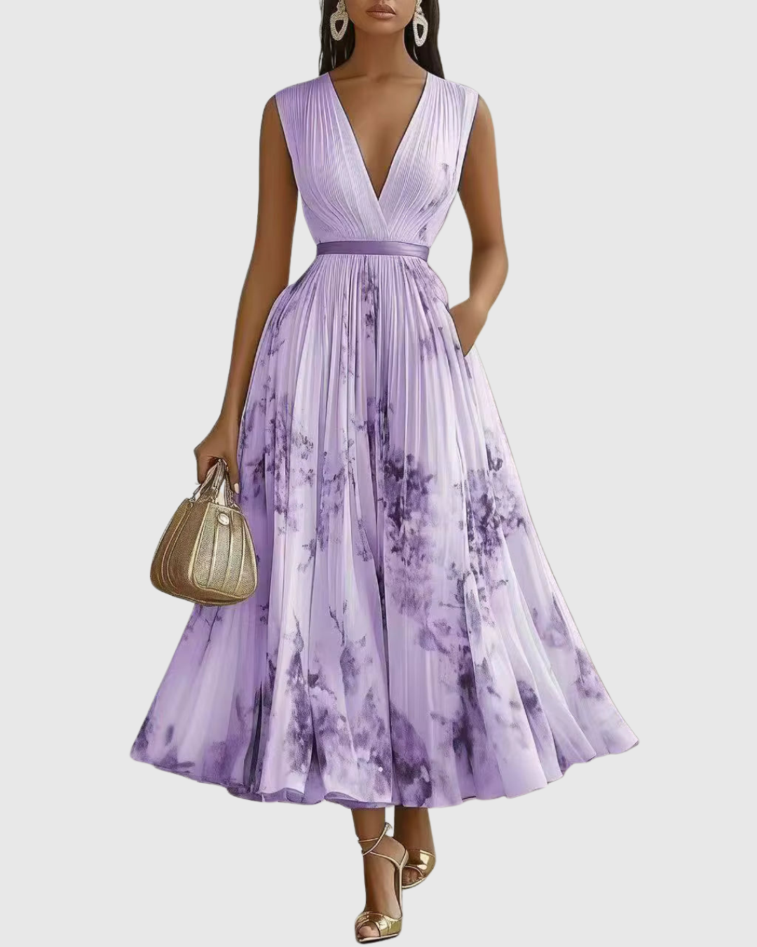 Rowella | Elegante Abito Maxi Plissettato