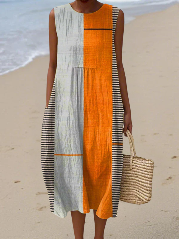 May™ Abito Midi a Blocchi di Colore