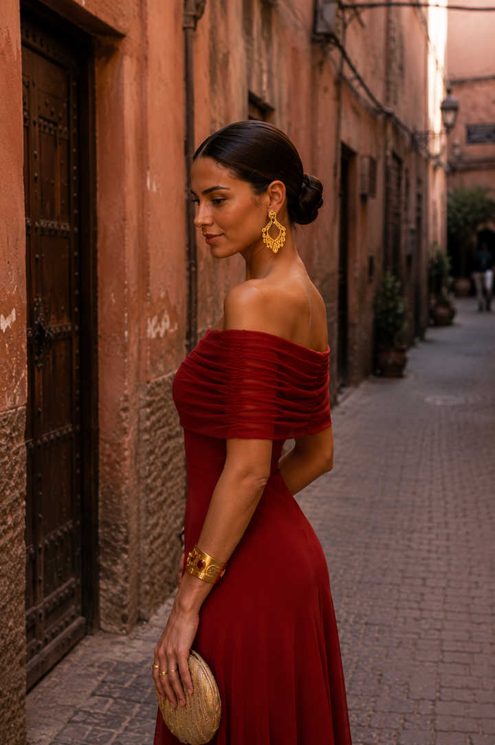 Valencia™ Abito Satin Terracotta