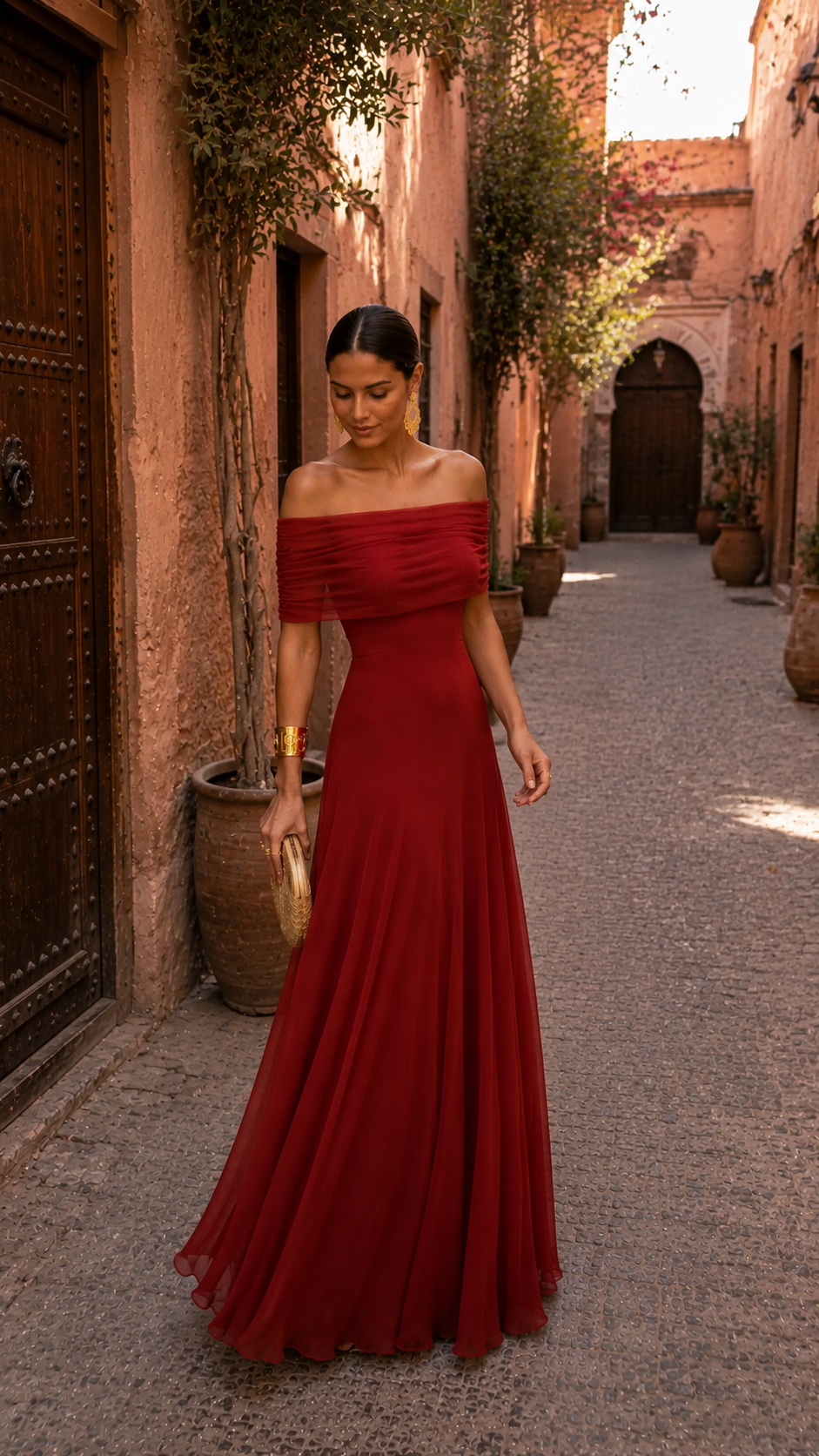 Valencia™ Abito Satin Terracotta