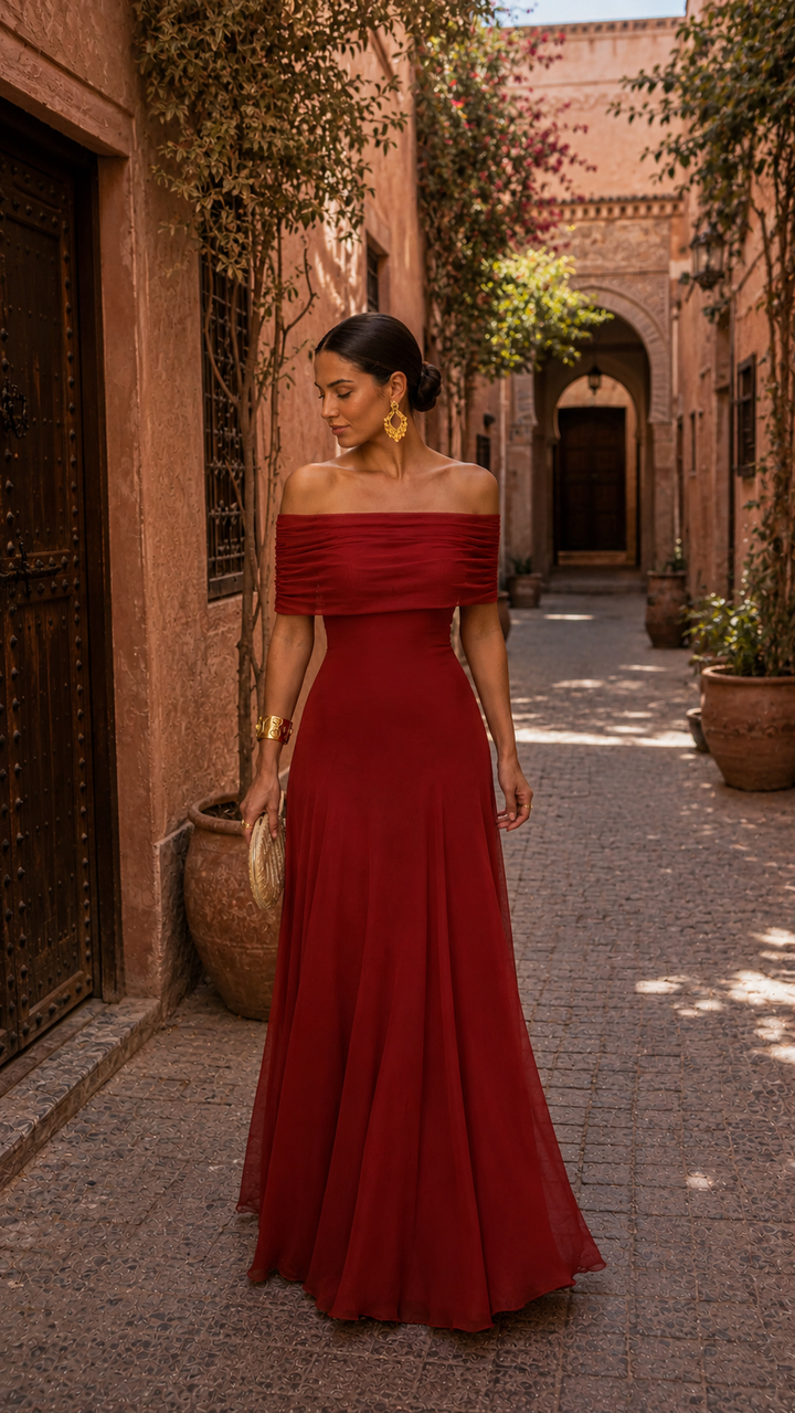 Valencia™ Abito Satin Terracotta