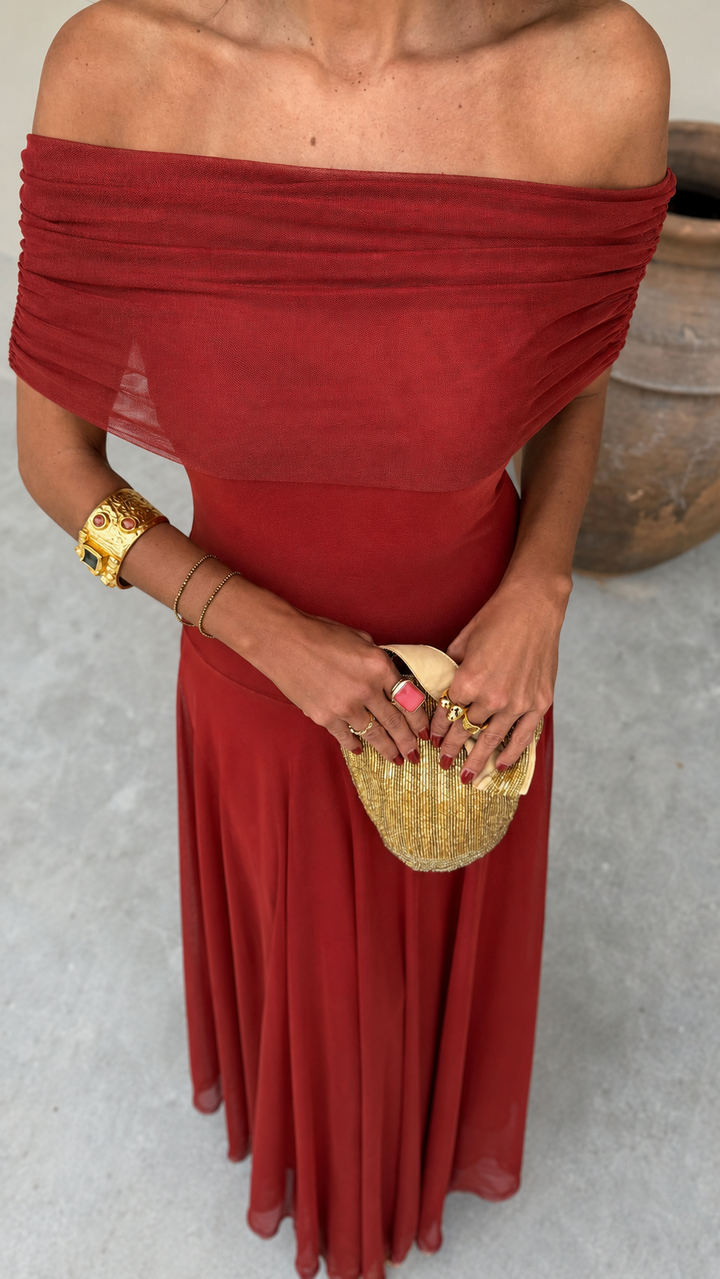 Valencia™ Abito Satin Terracotta