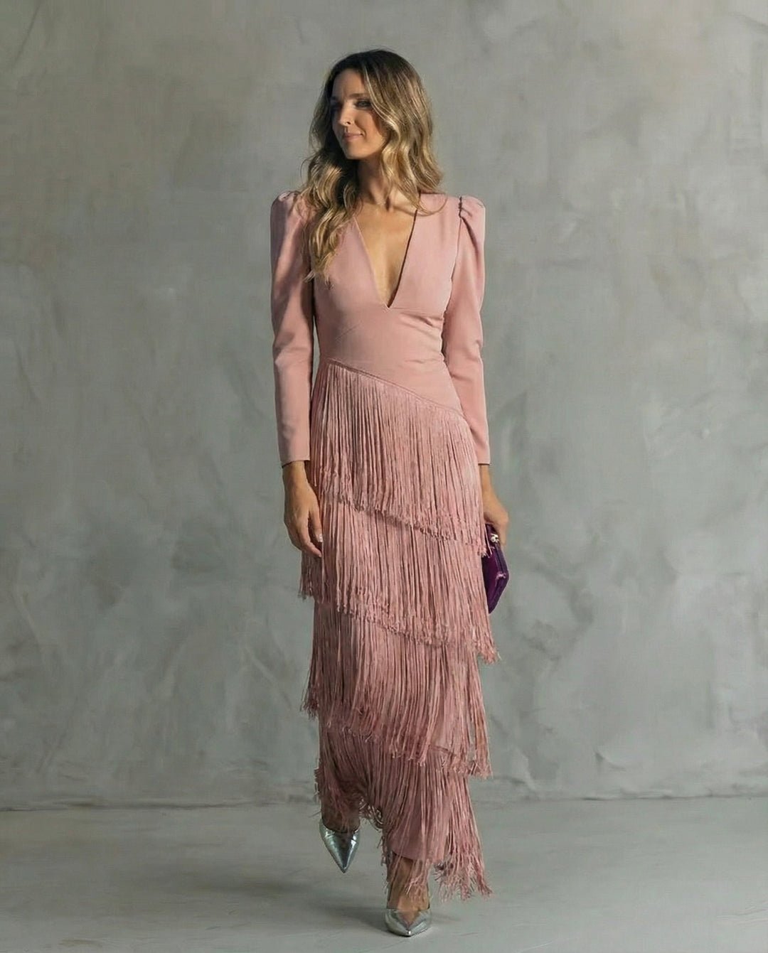 Chiara – Vestito Elegante con Maniche a Frange