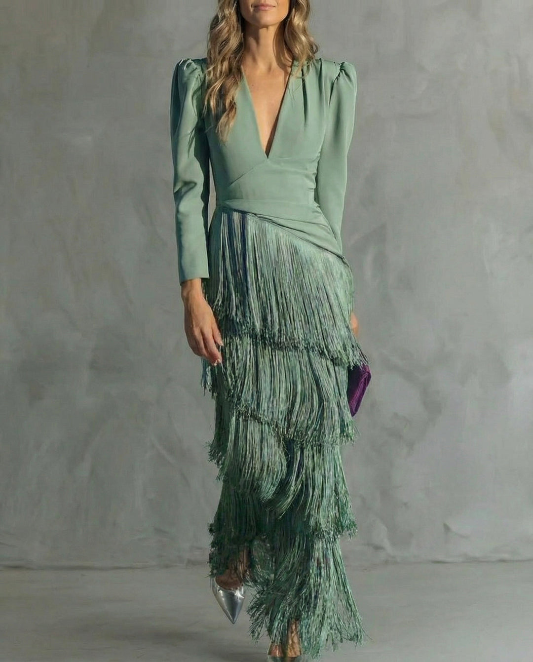 Chiara – Vestito Elegante con Maniche a Frange