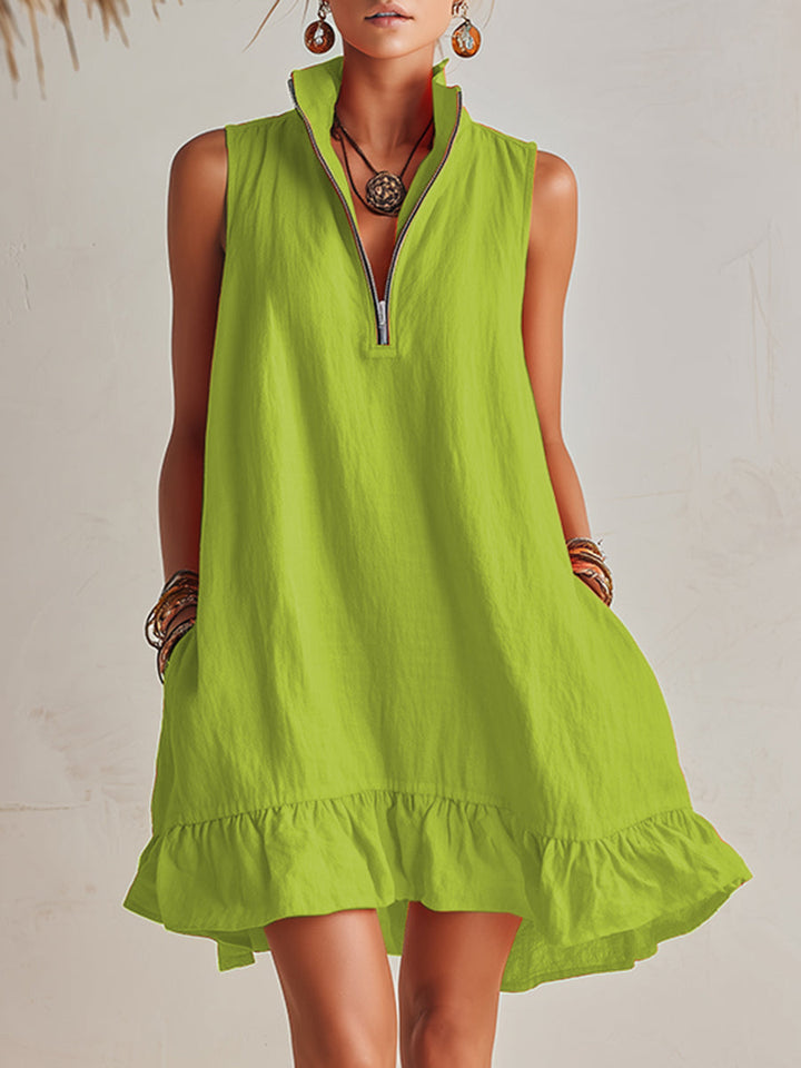 Abito Mini in Cotone e Lino