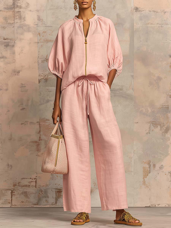 Enrichetta™ – Completo Casual Chic con Blusa e Pantalone