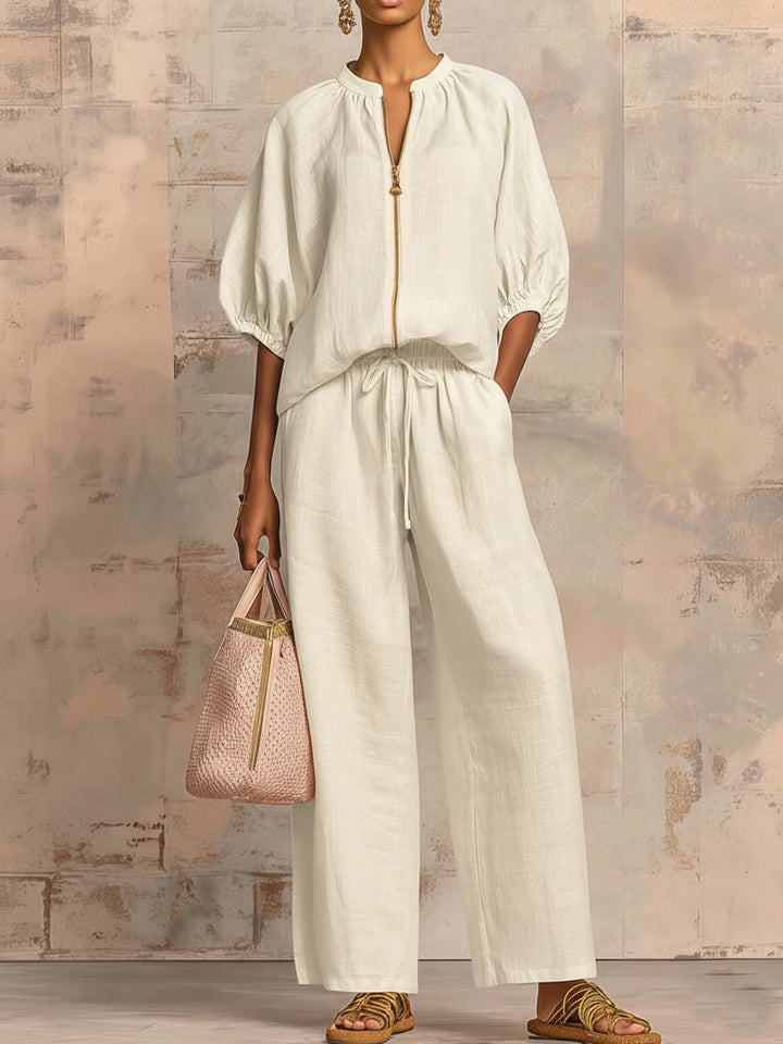 Enrichetta™ – Completo Casual Chic con Blusa e Pantalone
