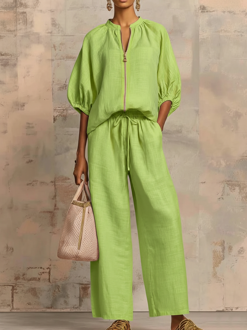 Enrichetta™ – Completo Casual Chic con Blusa e Pantalone